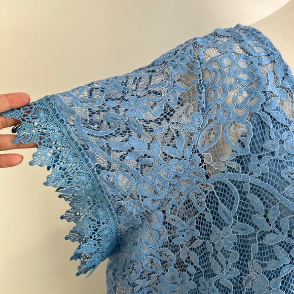 Torrid Maxi Lace Button Front Dress Blue - Picture 5 of 6